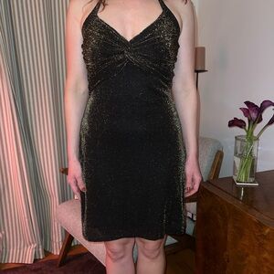 Black and Gold Glitter Dress